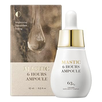 MASTINA Mastic Ampoule Serum Spoid Type (Dropper Type, 0.5fl oz) and MASTINA White Mastic Face Mask (Collagen Volume, 4 pc)