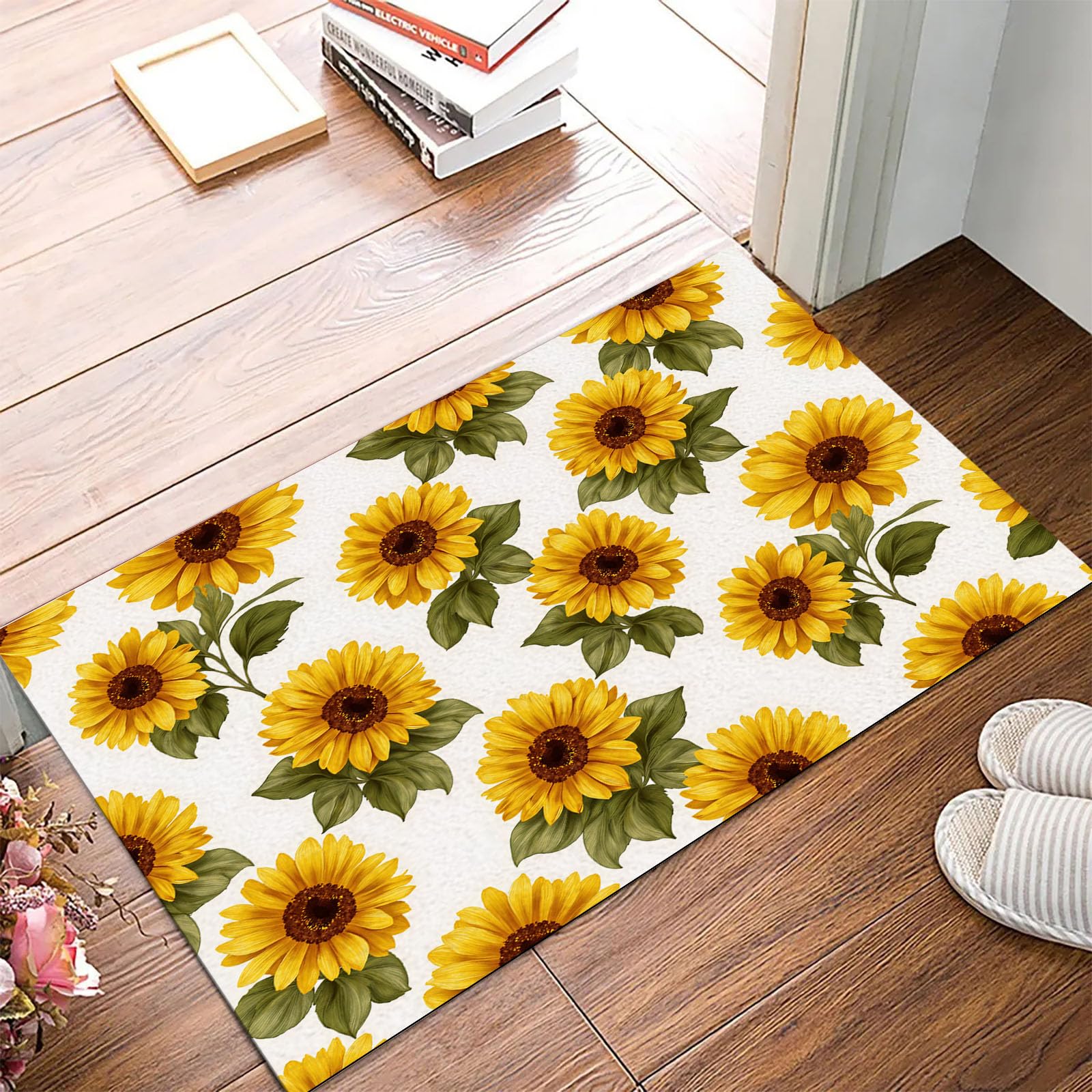 Tapis entree interieur absorbant et lavable paillasson fin anti-glisse