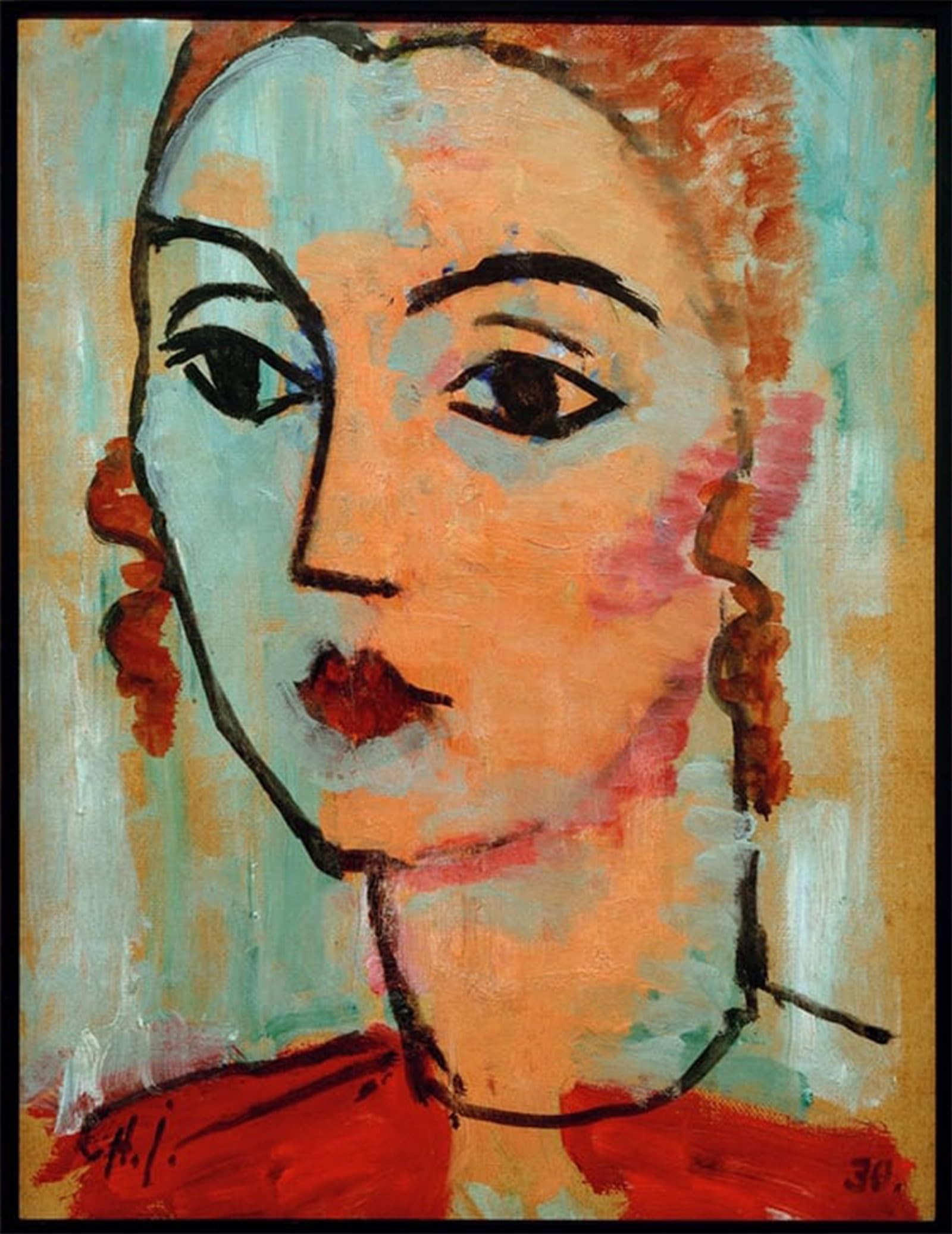 Xcbaihoud No Frame Vintage Modern Artwork Classic Canvas Painting Portrait Lisa Caraway By Alexej Von Jawlensky Printed Paintings For Office Decor 60X90cm