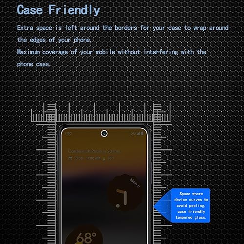 Miniatura 4 de Paquete de 3 protectores de pantalla de privacidad para Google Pixel 6A, dureza 9H, protector de pantalla de vidrio templado antiarañazos para