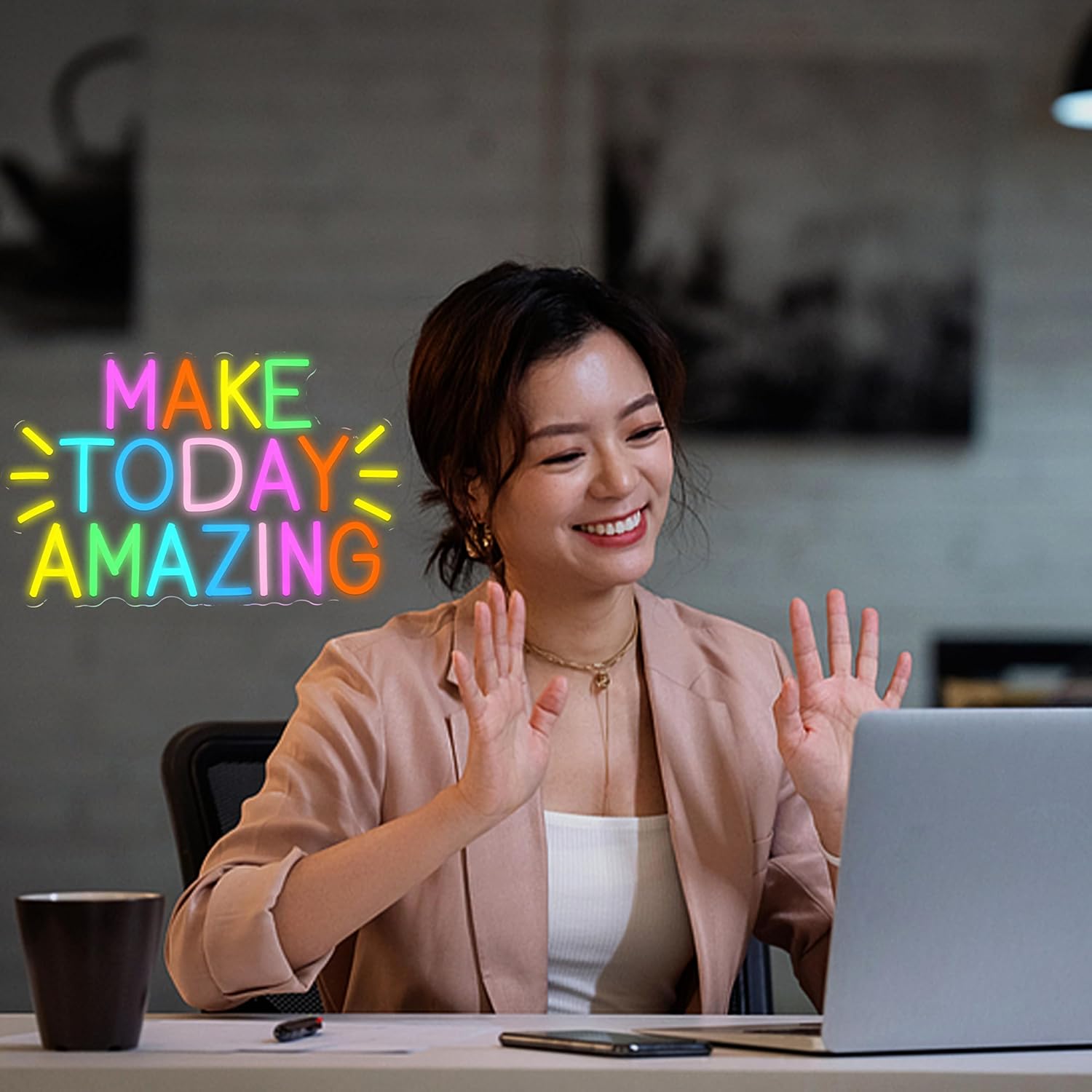 LISIGNVE Make Today Amazing Neon Sign Positive and Upward Quote Neon Light Sign for Wall Decor Rainbow Color Led Light Up Sign for Home Cafe Party Wedding Birthday School - Image 7