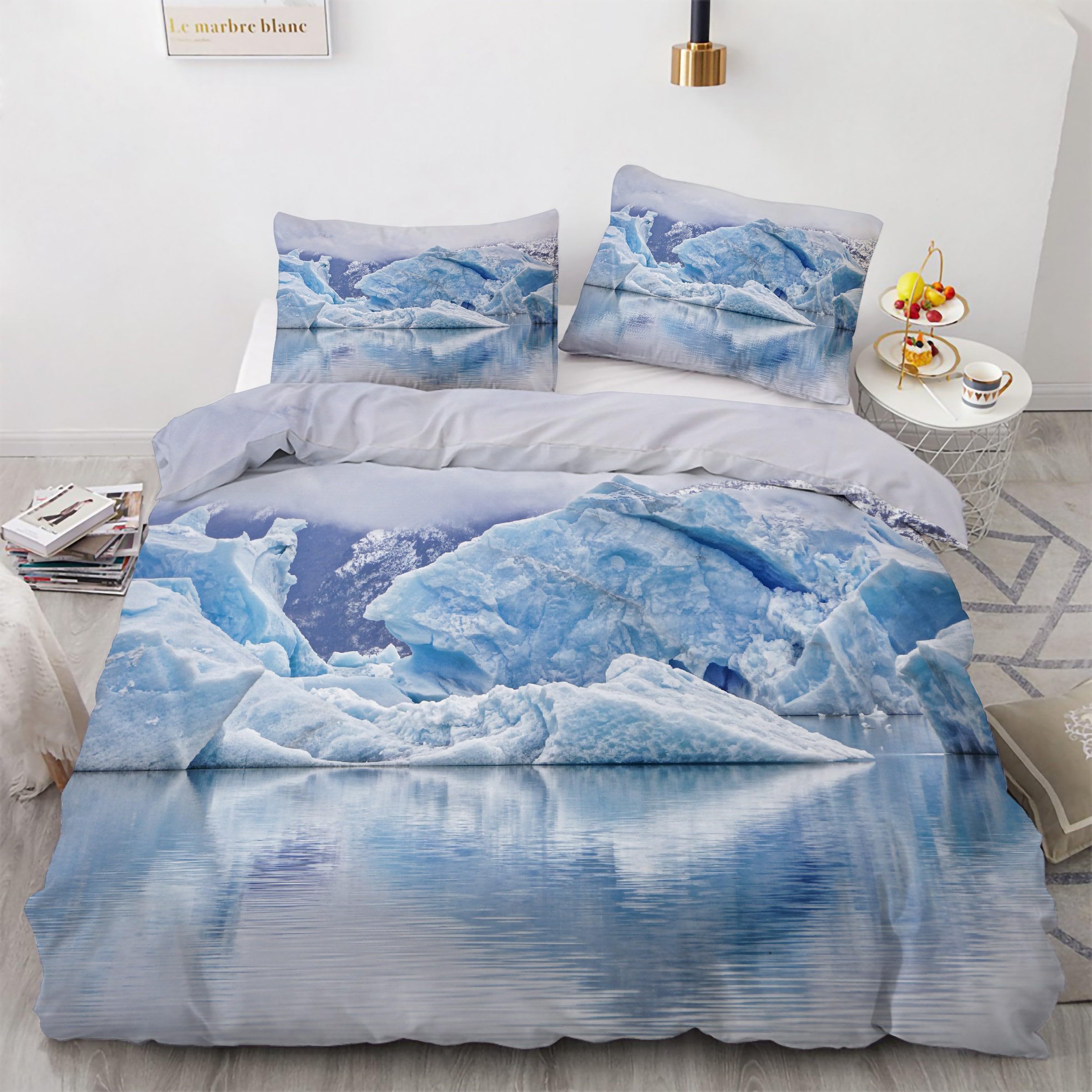 Housse de couette 240x260 microfibre au toucher de soie pour grand lit double