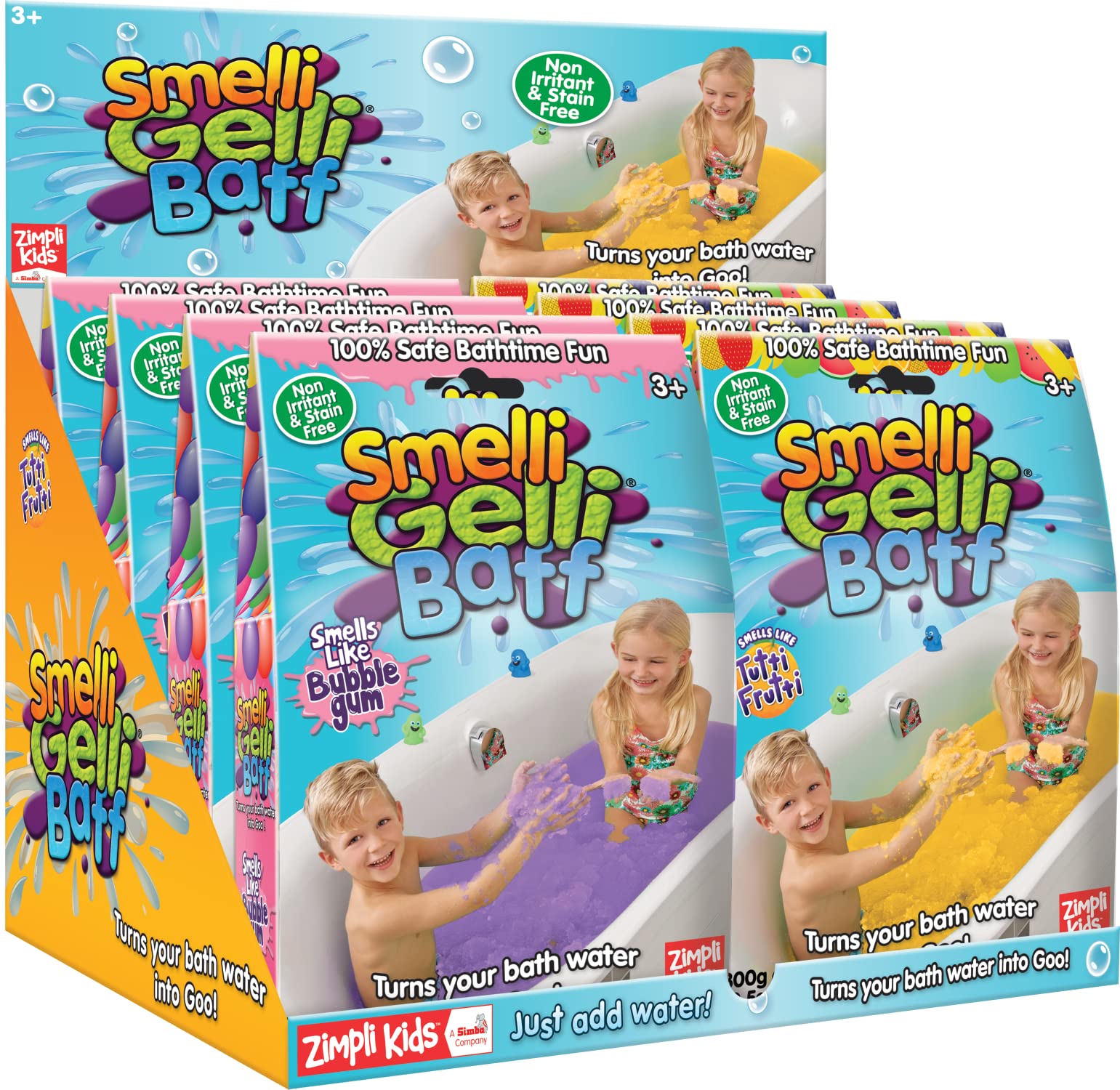 ZIMPLI - Smelli Gelli Baff Bubblegum, 1 Bath or 6 Play Uses, Magically turns water into thick, scented goo, Kids Bath Toy, Certified Biodegradable, UK Made