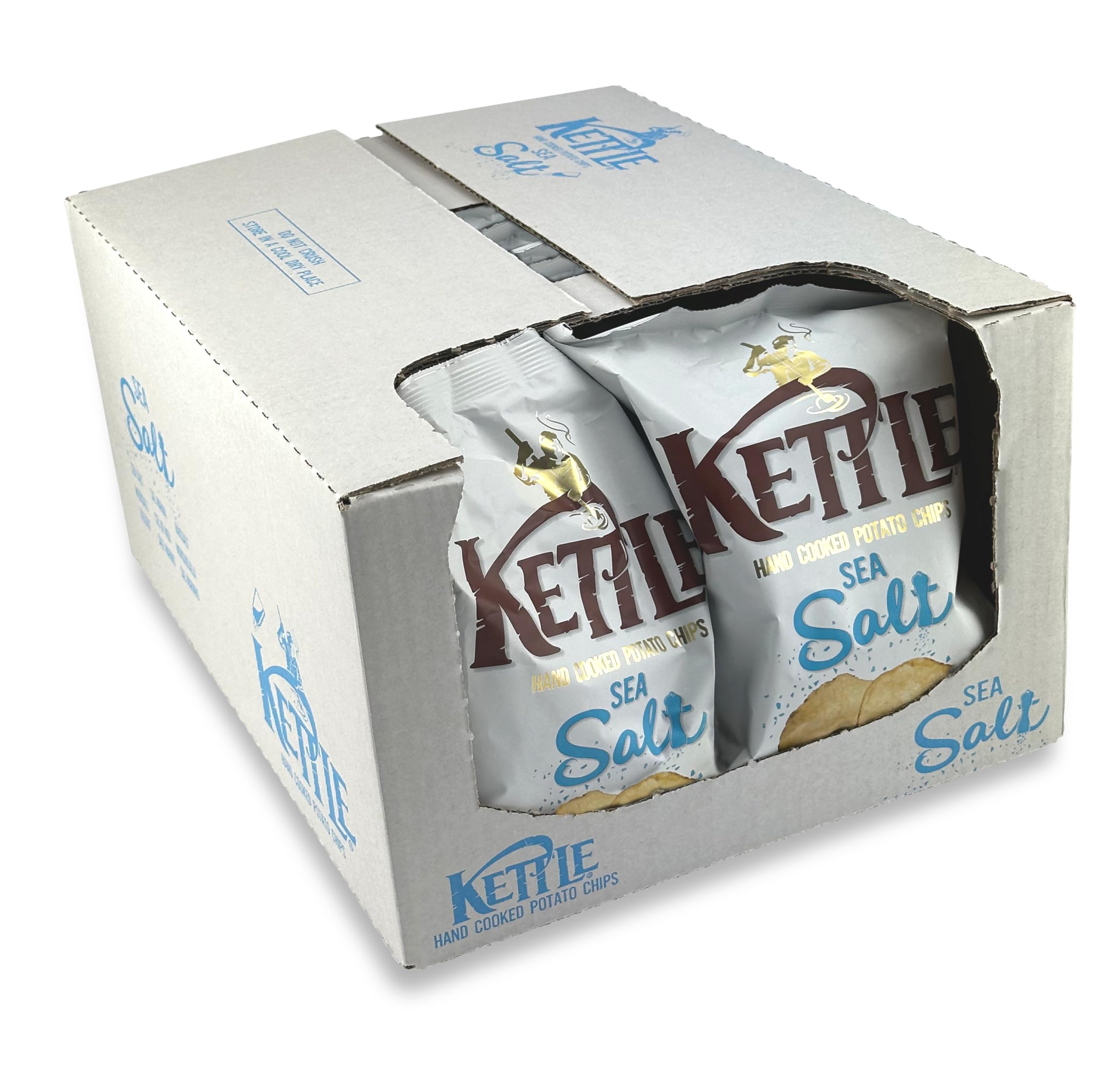Kettle Chips Sea Salt, hand-frittierte Kessel-Chips, knusprige Kartoffelchips für einen gelungenen Abend 10x 130 g