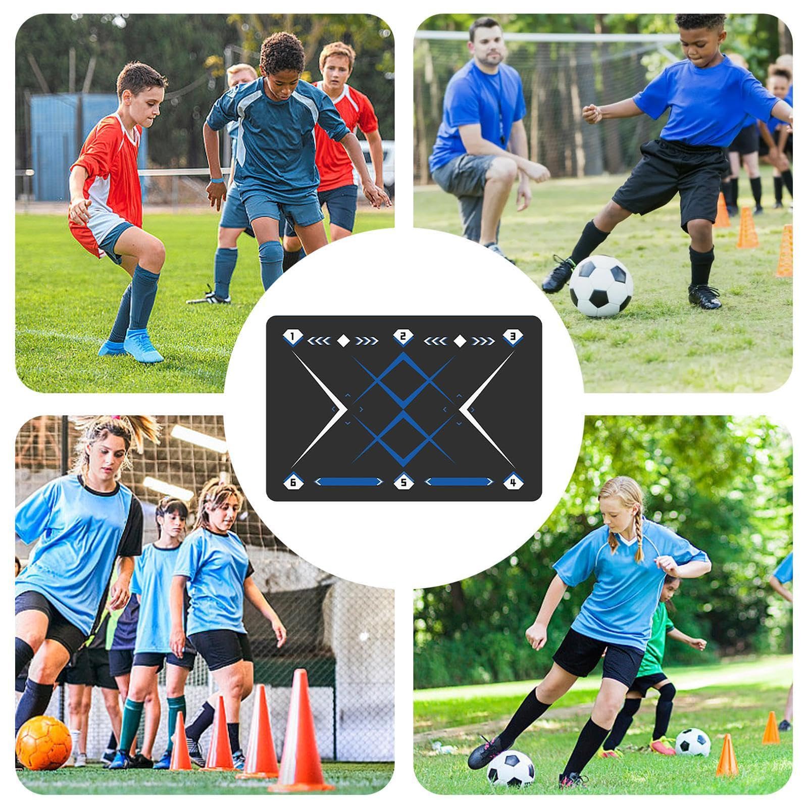 Football Footstep Training Mat,Non-Slip Shock Dribble Silent