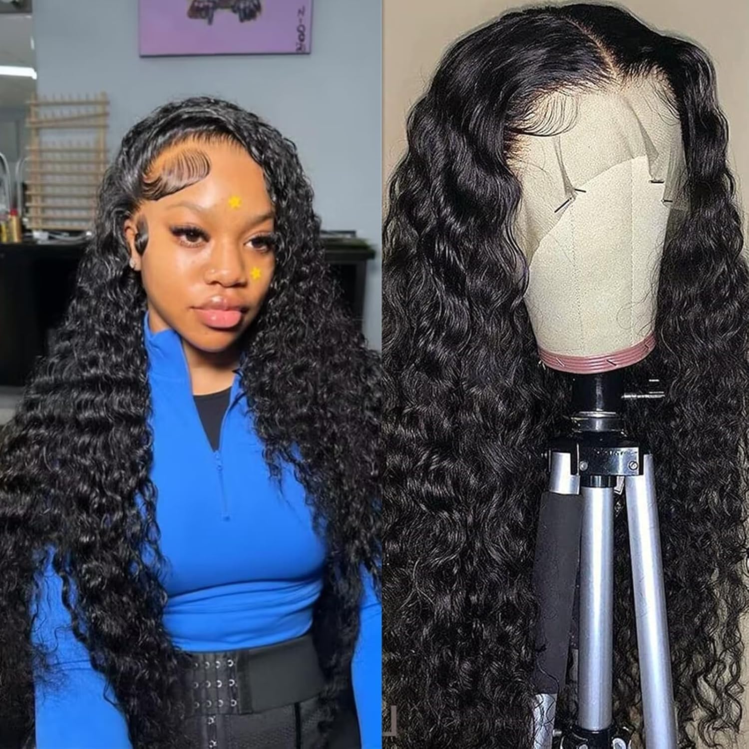 Amazon.com : Manorshen 13x6 Deep Wave Lace Front Wigs Human  display picture 1