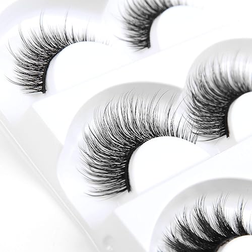 Miniatura 5 de Eliace Pestañas esponjosas 3D, pestañas de visón 3D, ojos de gato, 15 estilos mixtos, 15 pares de pestañas postizas reutilizables, suaves, pestañas