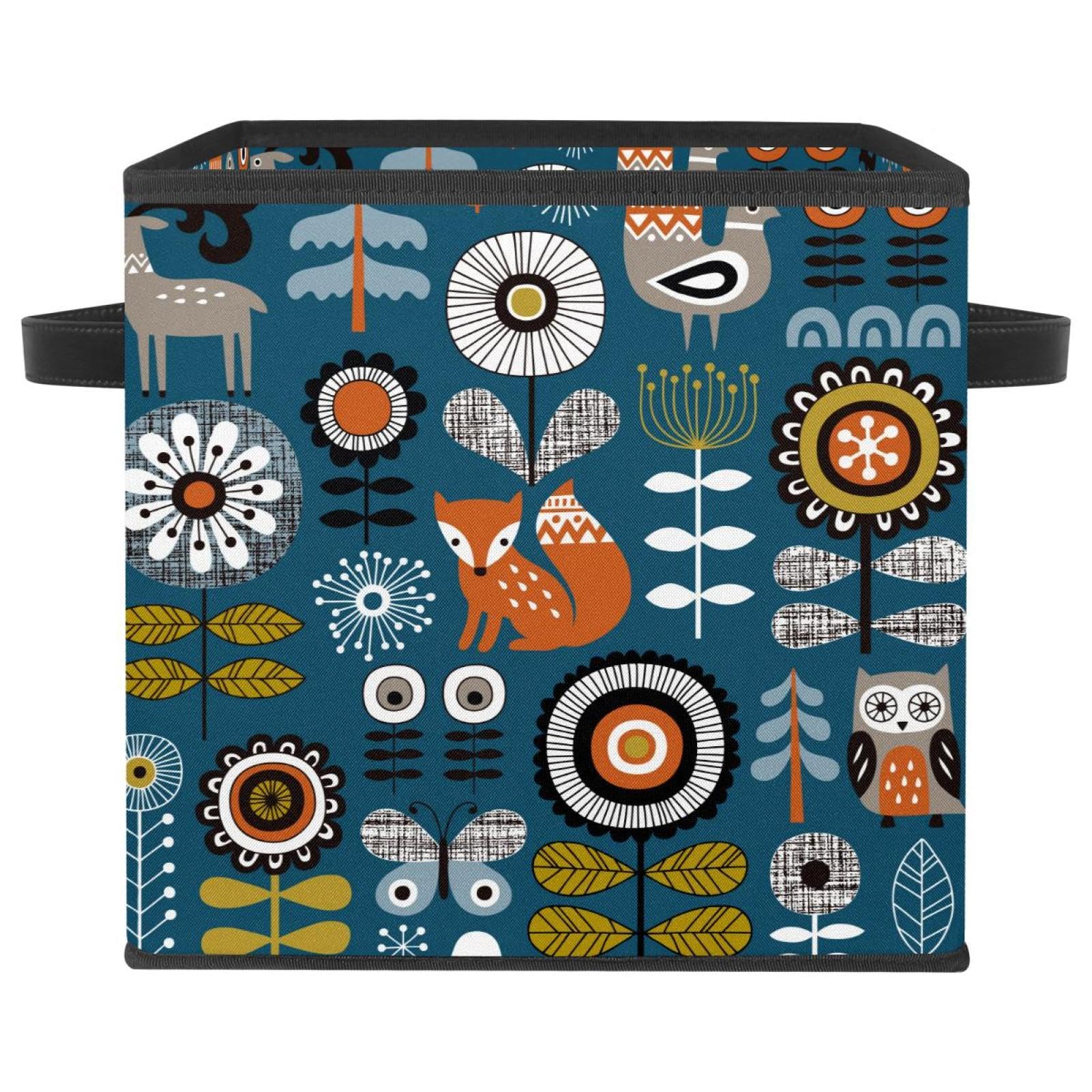 Boîte de rangement pliable tissu enfant bac organiseur vêtements jouets motif renard