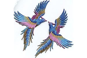 Vibrant Bird Patches Adorn Your Creations: Phoenix Embroidery Appliques
