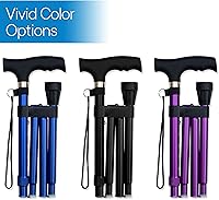 Vista 8 de RMS Bastón Plegable - Bastón de Caminar Plegable con Altura Ajustable - Plegable y Ligero - Mango Ergonómico Suave para Agarre Cómodo - Bastón