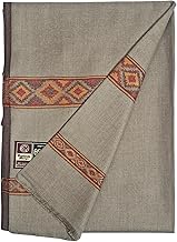 Arvore Bunkaar Plain Woollen Men's Dhariwal Indian Lohi/Shawl with Kullu Border [45" X 90"]