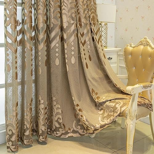 Miniatura 25 de VOGOL - Cortinas bordadas semi-transparentes de 106 pulgadas de largo con ojales para ventana, panel de gasa, cortina para sala de estar, dormitorio