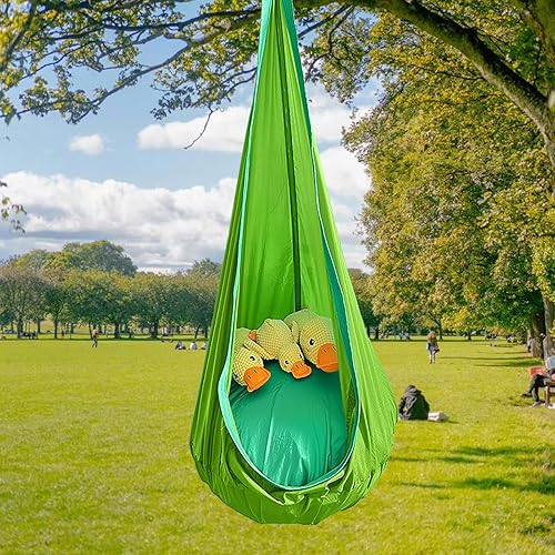 Miniatura 20 de Columpio sensorial para niños, terapia de alegría sensorial duradera, terapia colgante para interiores y exteriores, hamaca para niños, adolescentes