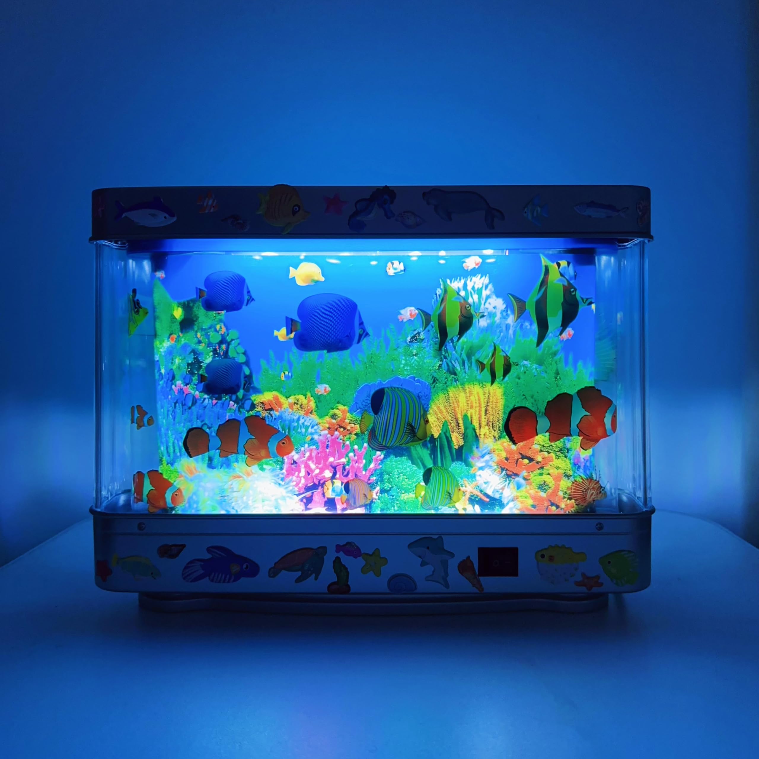 Künstliche Aquarium-Lampe, bewegliches Aquarium-Nachtlicht mit virtuellem Ozean-Effekt, 80er-Jahre-Retro-Design für Erwachsene Entspannung, Frutiger Aero, künstliche Aquarium-dekorative Lampe