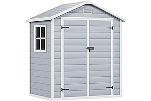 DWVO 6x4.4 FT Plastic Shed With Floor: Outdoor Haven for Storage and Organization