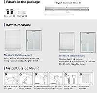Vista 6 de Persianas horizontales sin cordones de aluminio de 1 pulgada para ventana, persianas y persianas personalizadas para oscurecer la habitación