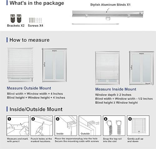 Miniatura 6 de Persianas horizontales sin cordones de aluminio de 1 pulgada para ventana, persianas personalizadas para oscurecer la habitación, persianas y