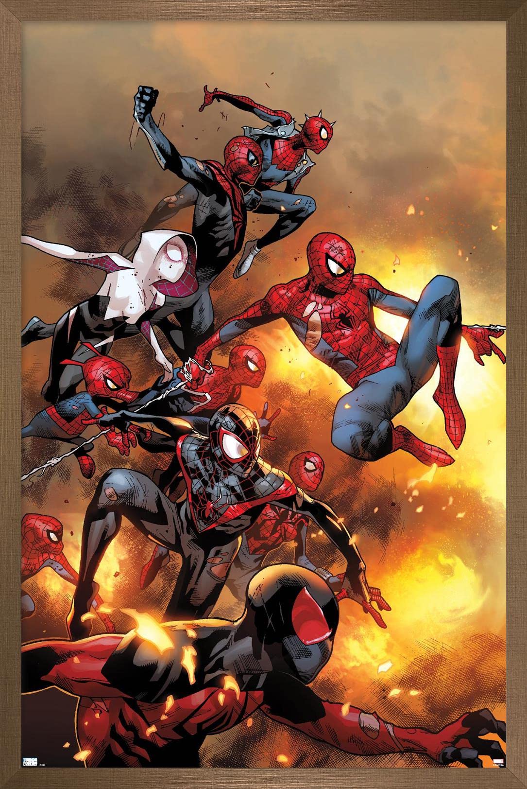 Trends International Marvel Comics - Spider-Verse - The Amazing Spider-Man #13 Wall Poster, 22.37" x 34.00", Bronze Framed Version