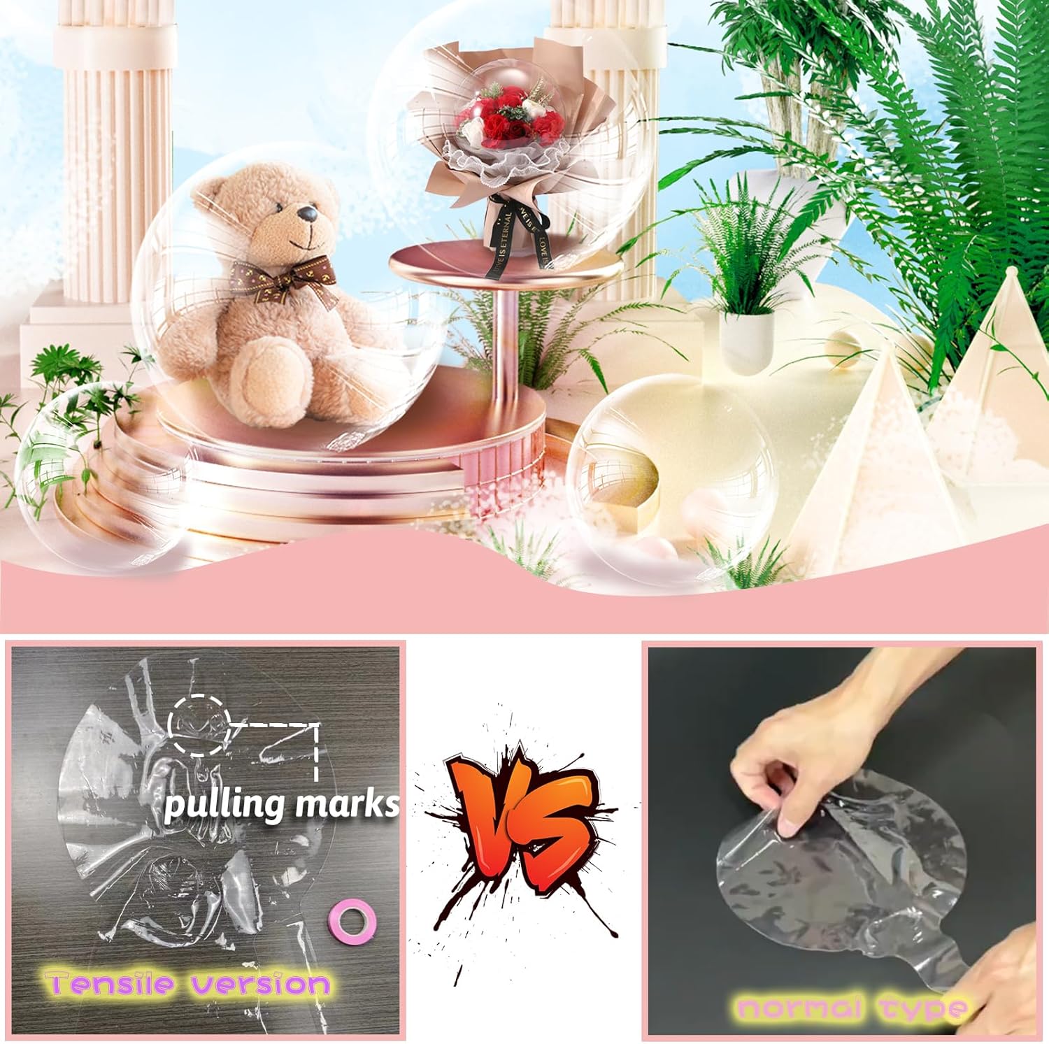 30 Inch Giant Clear Balloons for Stuffing, 12 pcs Mother's Day Pre Stretched Extra Wide Mouth Valentine's Day BoBo Balloons, Large Transparent Bubble Balloon for Wedding, Birthday, Party Decoration