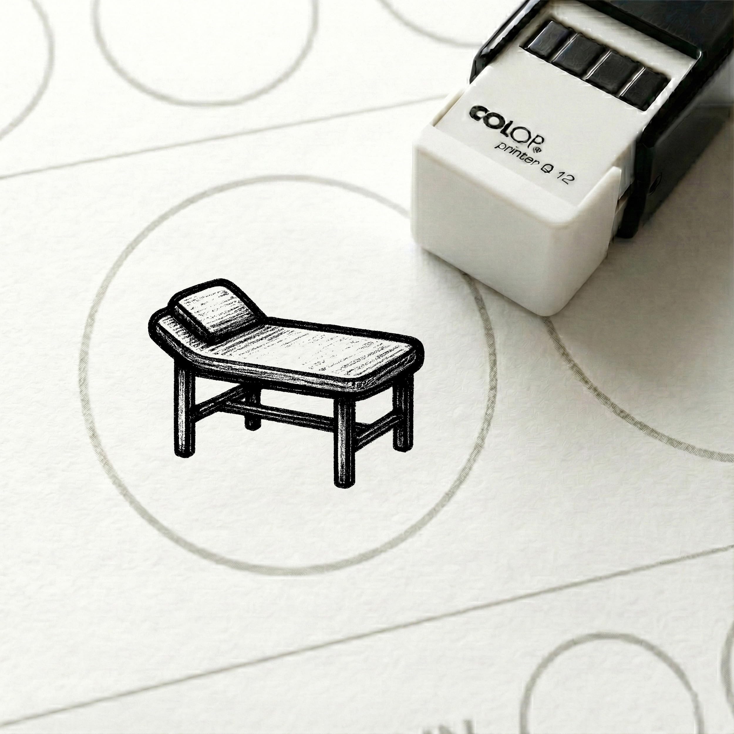 Dekolando Bonus Stamp Lounger 10 x 10 mm - Bonus Card Stamp for Physiotherapy Rehab Centre Massage Practice Therapy Centre - Bonus Card Customer Card Stamp Card