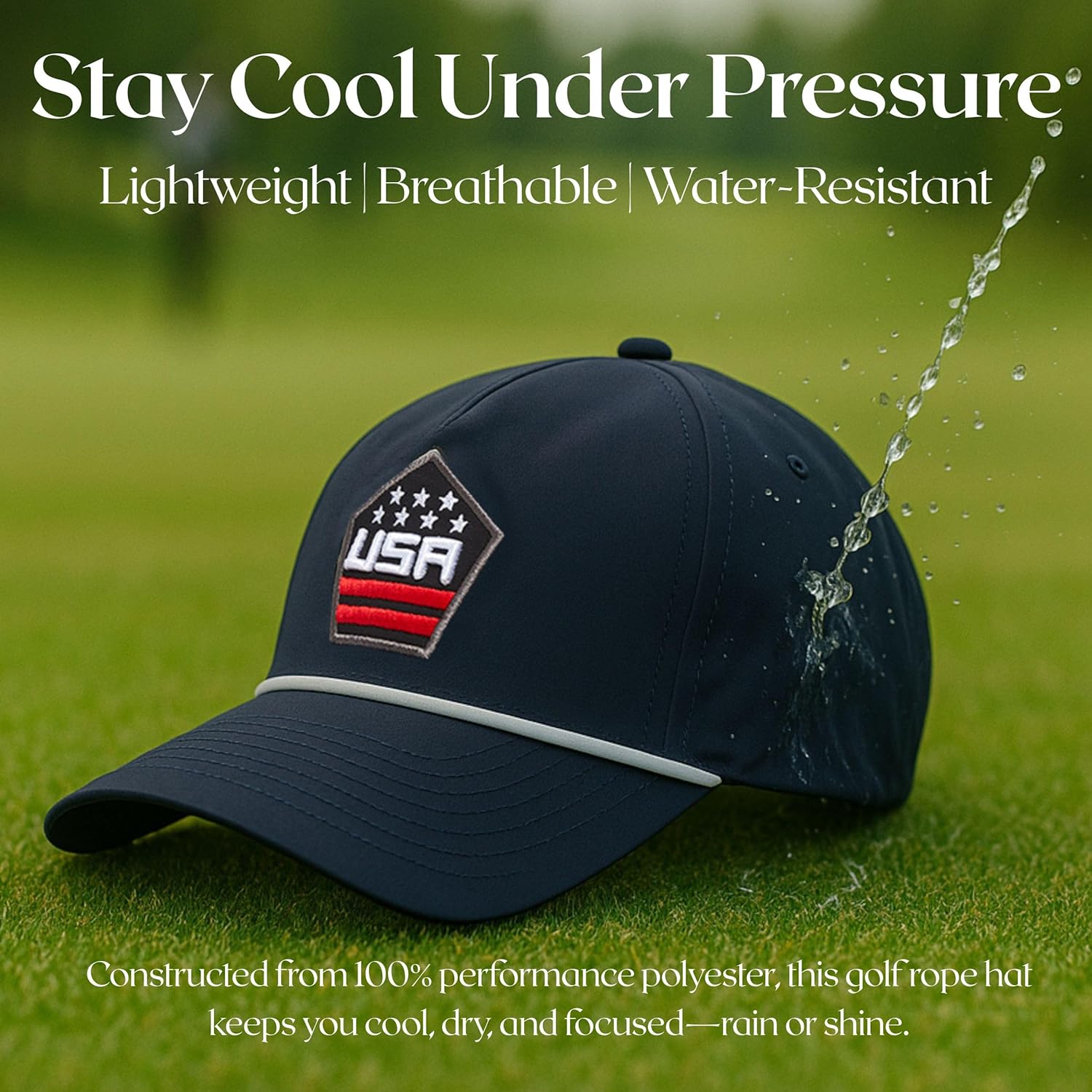 Funky Junque Performance Golf Rope Hat for Men Mid-Crown Trucker Snapback Cap Vintage Caps for Golf and Everyday Style - Image 6