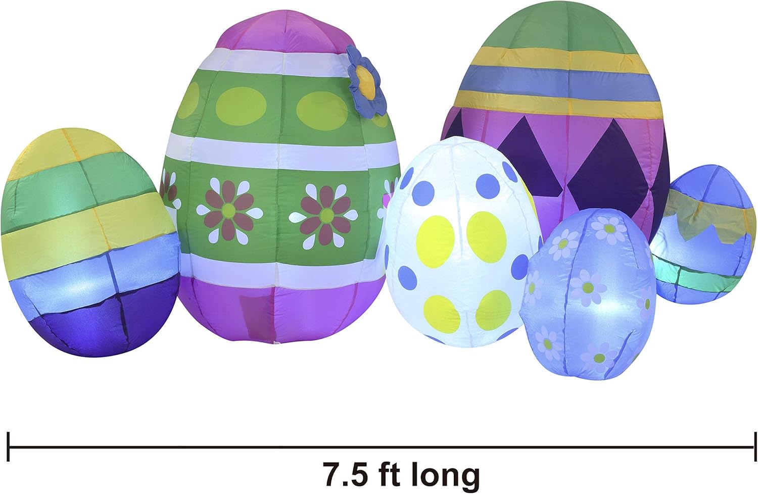 Easter Inflatable Outdoor Decorations 7.5 ft Long Easter Egg Inflatable with Build-in LEDs Blow Up Inflatables for Easter Holiday Party Indoor, Outdoor, Yard, Garden, Lawn Decor : Patio, Lawn & Garden