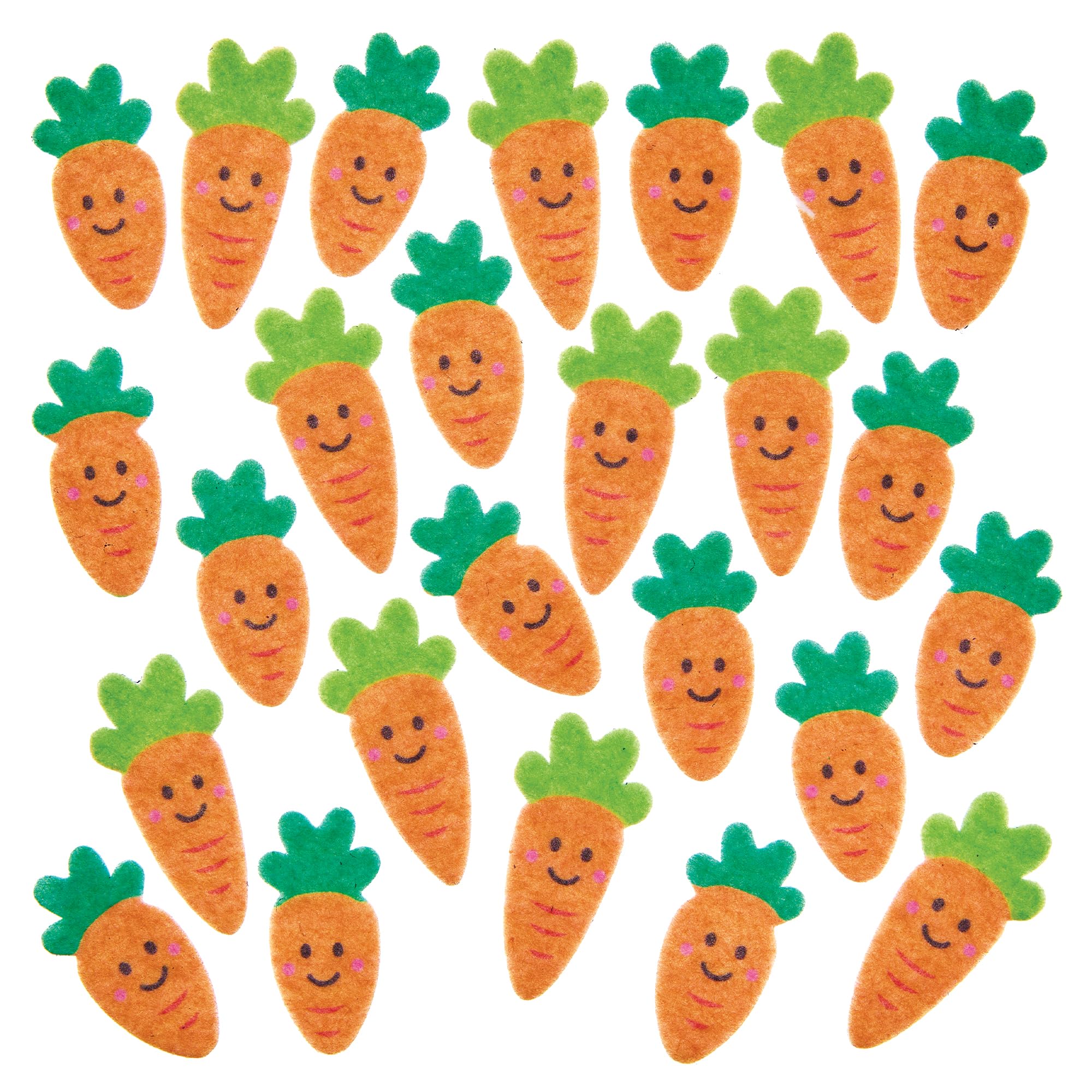 Baker Ross FX980 Carrot Felt Stickers - Pack of 150, Easter Stickers for Kids Crafts and Cards
