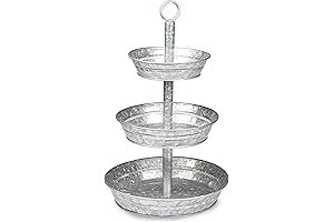3-Tiered Galvanized Serving Tower for Savory Seafood Delicacies