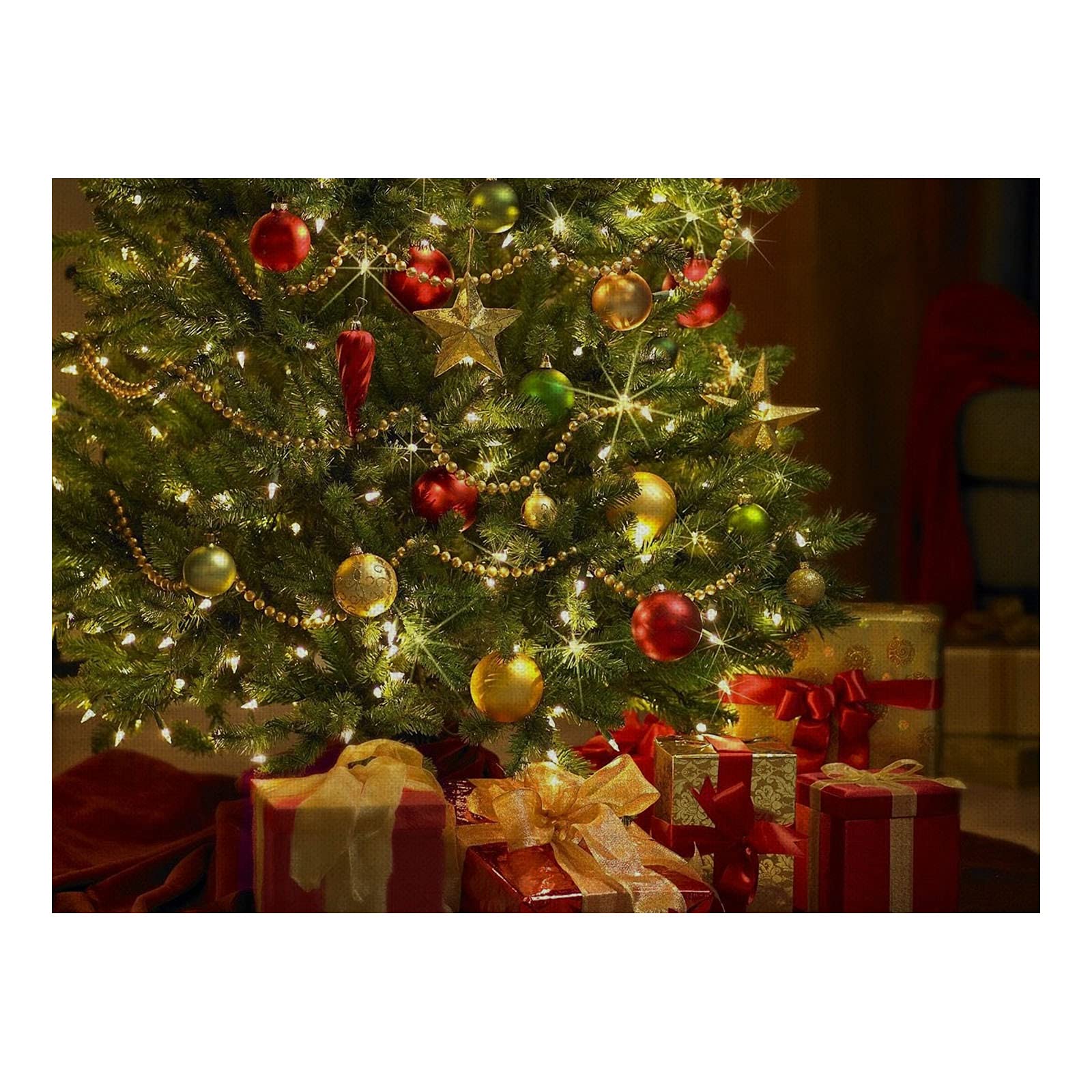 Aeici Juego de 8 manteles individuales para decoración de Navidad, caja de regalo de árbol de Navidad, 32 x 42 cm, regalo de invierno y Navidad