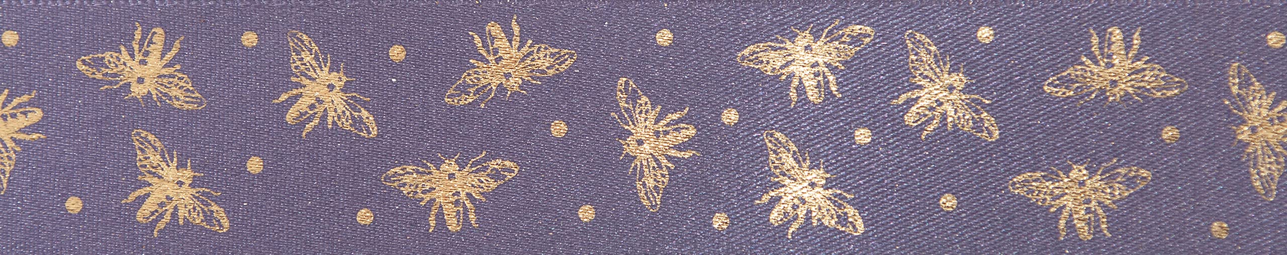 Berisfords Polyester Ribbon, Mulberry/Gold, 15mm x 20m