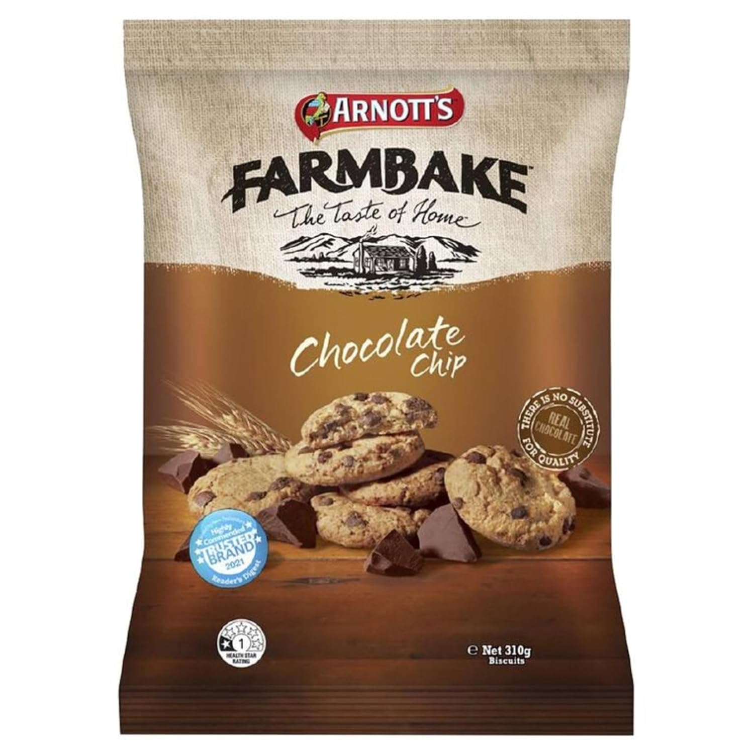 Arnotts Farmbake Chocolate Chip Cookies 310gm x 10