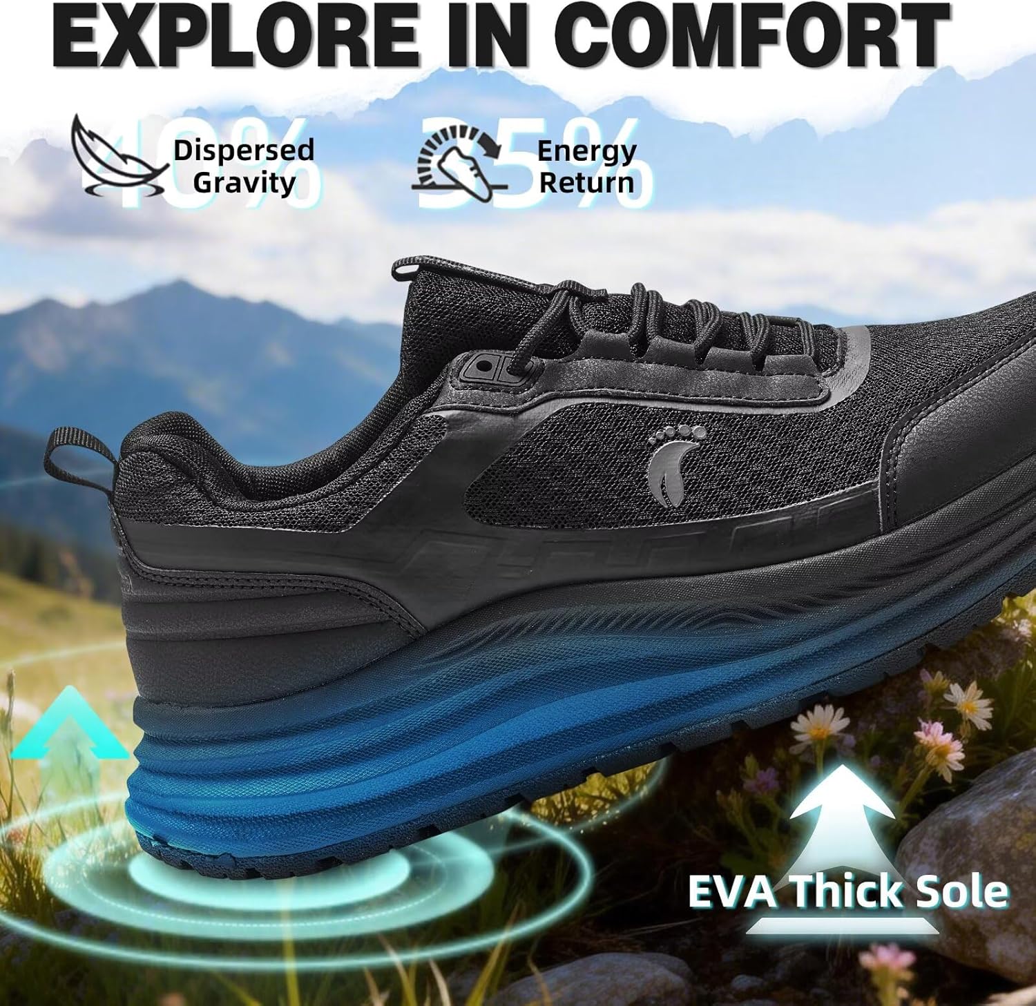 Women's Orthopedic Waterproof Trail Running Shoes: Comfortable Arch Support Plantar Fasciitis Orthotic Athletic Sneakers, Casual Flat Feet High Arch Trekking Walking Shoes for Foot Heel Pain Relief