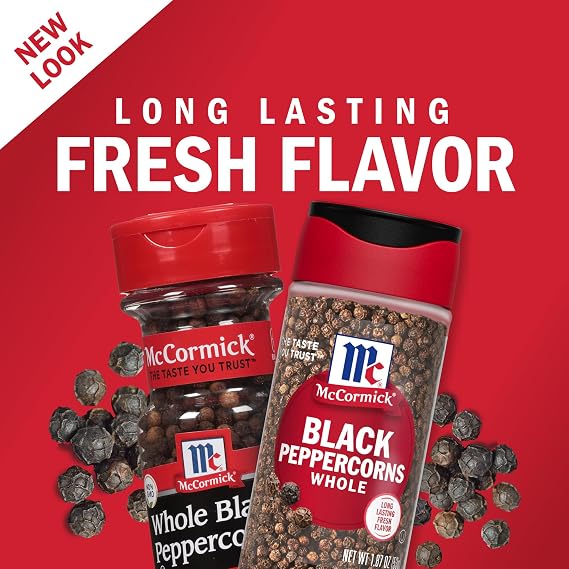 McCormick Whole Black Peppercorns, 1.87 oz