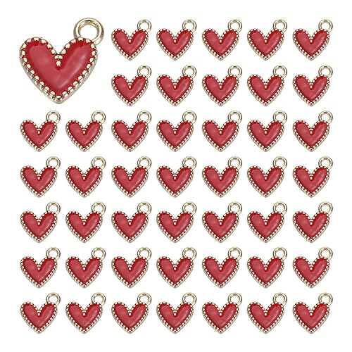MECCANIXITY Enamel Alloy Heart Charm,Valentine Heart Pendants Love Jewelry Making
