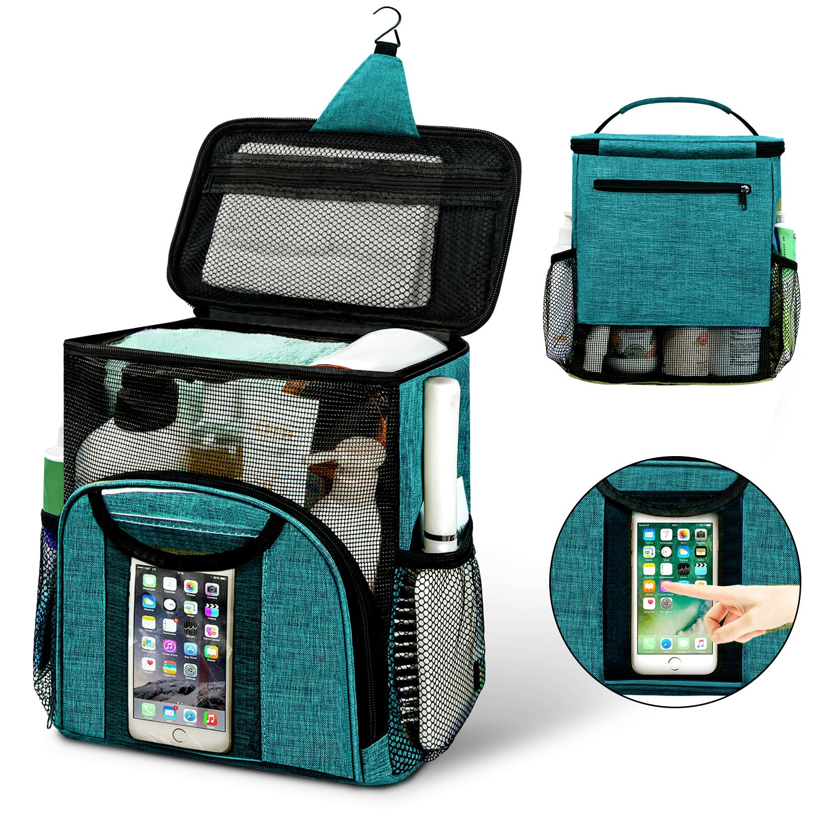 Attmu Mesh Shower Caddy Portable Dorm Tote Bag Quick Dry Hanging Toiletry Bag Large Capacity Shower Bag for
