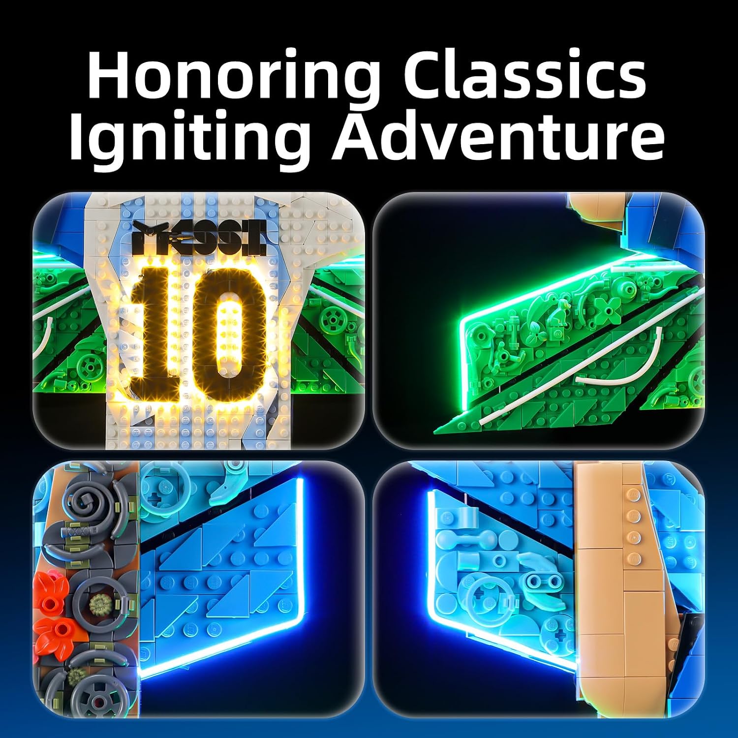 YEABRICKS LED Light for Lego 43018 LEGO® Editions Lionel Messi – Celebration Building Blocks Model -Gift for Collectors & Hobbyists(Building Set NOT Included) image 2