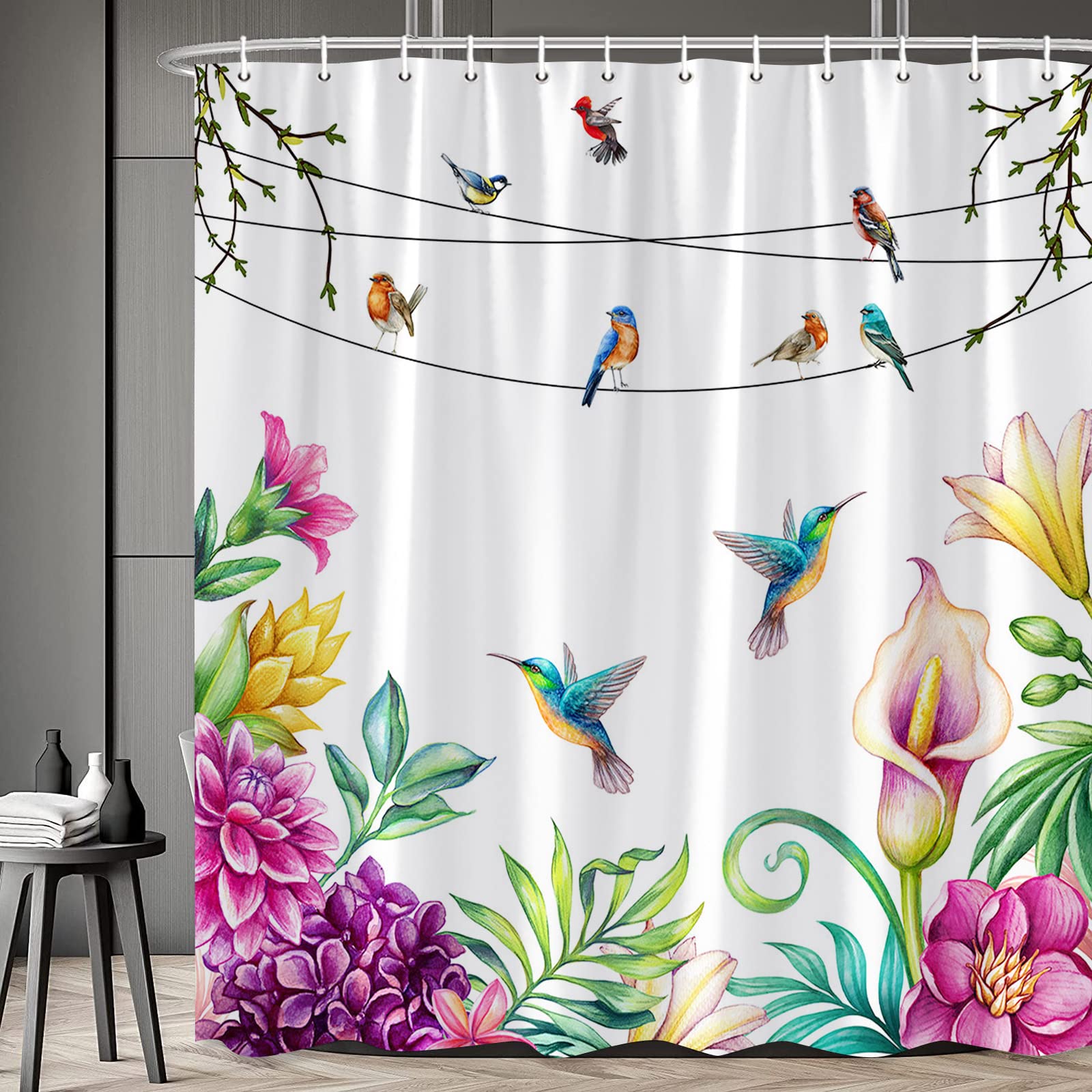 Tenda Da Doccia Con Gigli Di Calla Arancioni | 180x180 Cm | Poliestere Stampato | Decorazione Bagno Naturale E Vivace | Con Ganci
