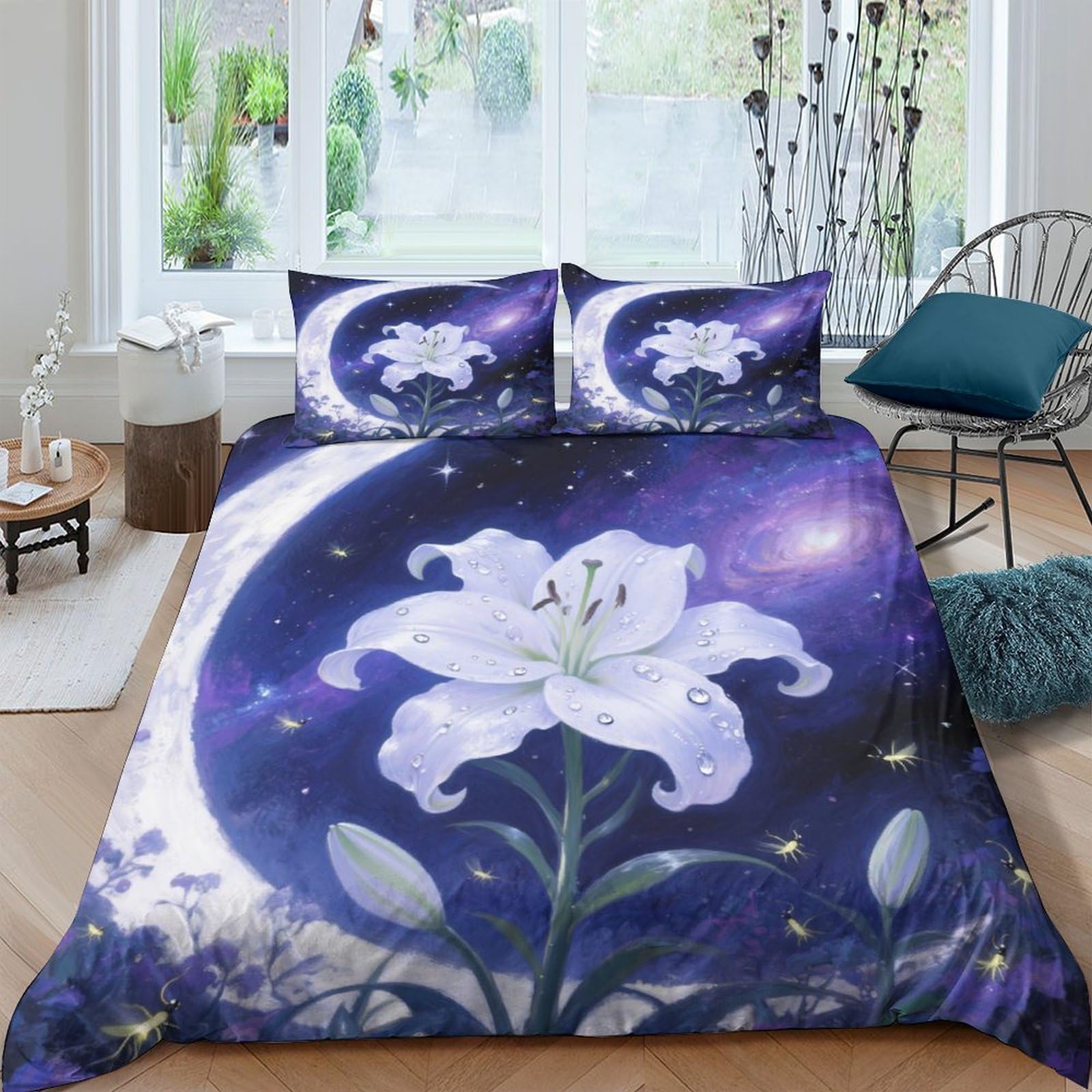 Housse de couette Lily 200x200 pour chambre d'enfant et ado parure de lit microfibre douce 3D