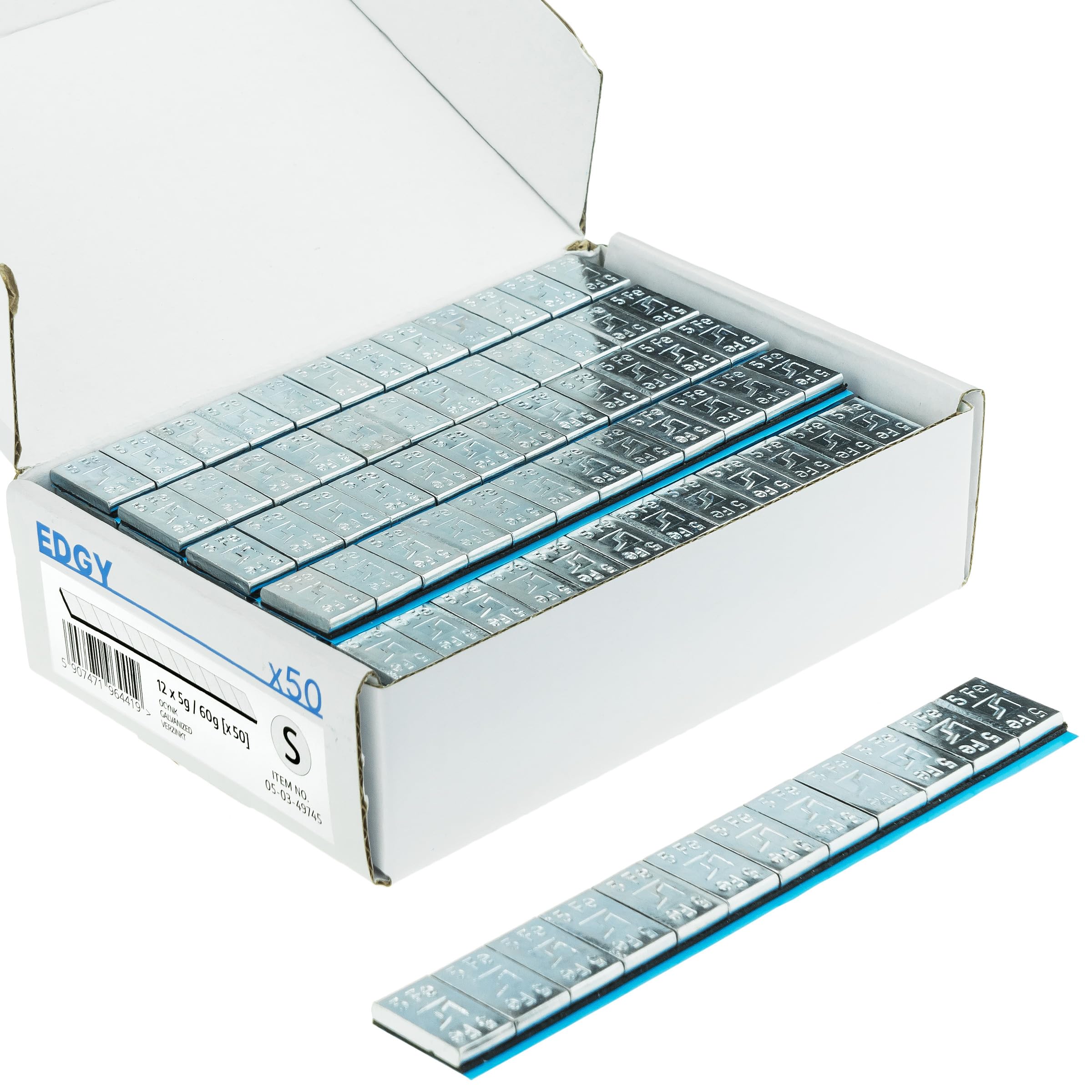 Stix Edgy Slim - Pesi adesivi, 4800 pezzi, 5 g, 400 strisce da 60 g, zincate, 3,5 mm, design sottile con pellicola adesiva per cerchioni in alluminio e cerchioni per auto, 24 kg