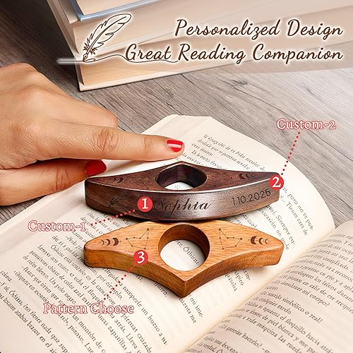 Miniatura 2 de Soporte personalizado para página de libro con pulgar, soporte personalizado para páginas de libros para lectura, soporte personalizado de página de