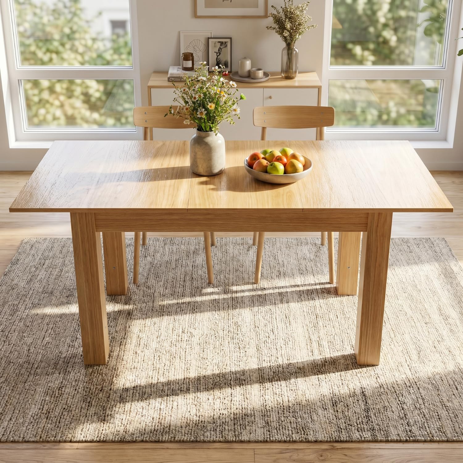 Caldion Esstisch Moderner 160cm Esstisch mit 2 Beinen Esszimmertische Tisch
