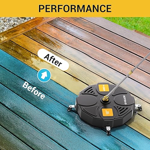 Miniatura 6 de EVEAGE BK18 - Accesorio limpiador de superficie de 18 pulgadas con ruedas, accesorio de lavadora eléctrica de 4000 PSI con conexión rápida de 14