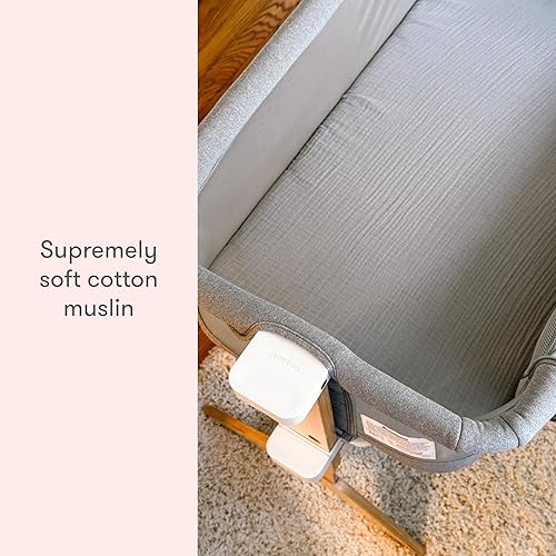 Miniatura 5 de Newton Baby Sábanas bajeras para moisés y mesita de noche, moisés esencial (paquete de 2), ultra transpirable, lavable y ultrasuave, 100% muselina,