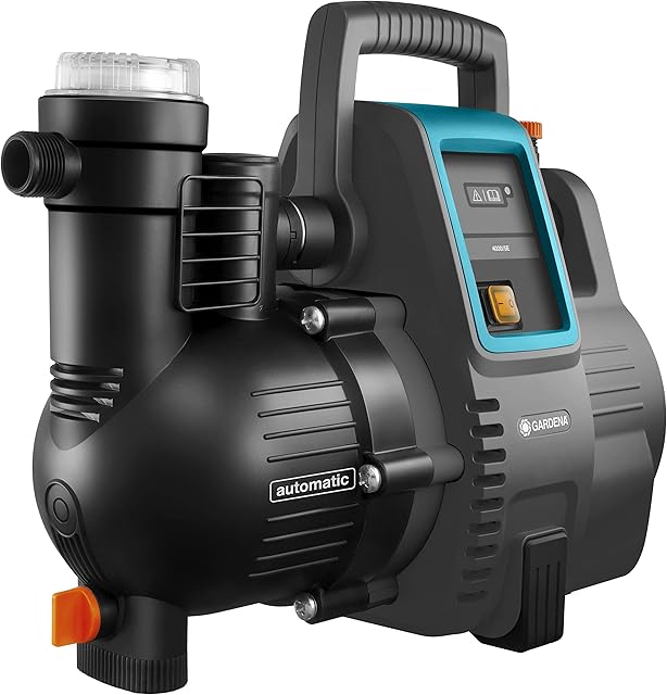 Gardena automatyczny hydrofor 4000/5E: energooszczędna pompa hydroforowa i do nawadniania, wykorzystująca innowacyjną technikę, z łatwą obsługą, wydajność 4000 l/h, cicha praca (1758-20)