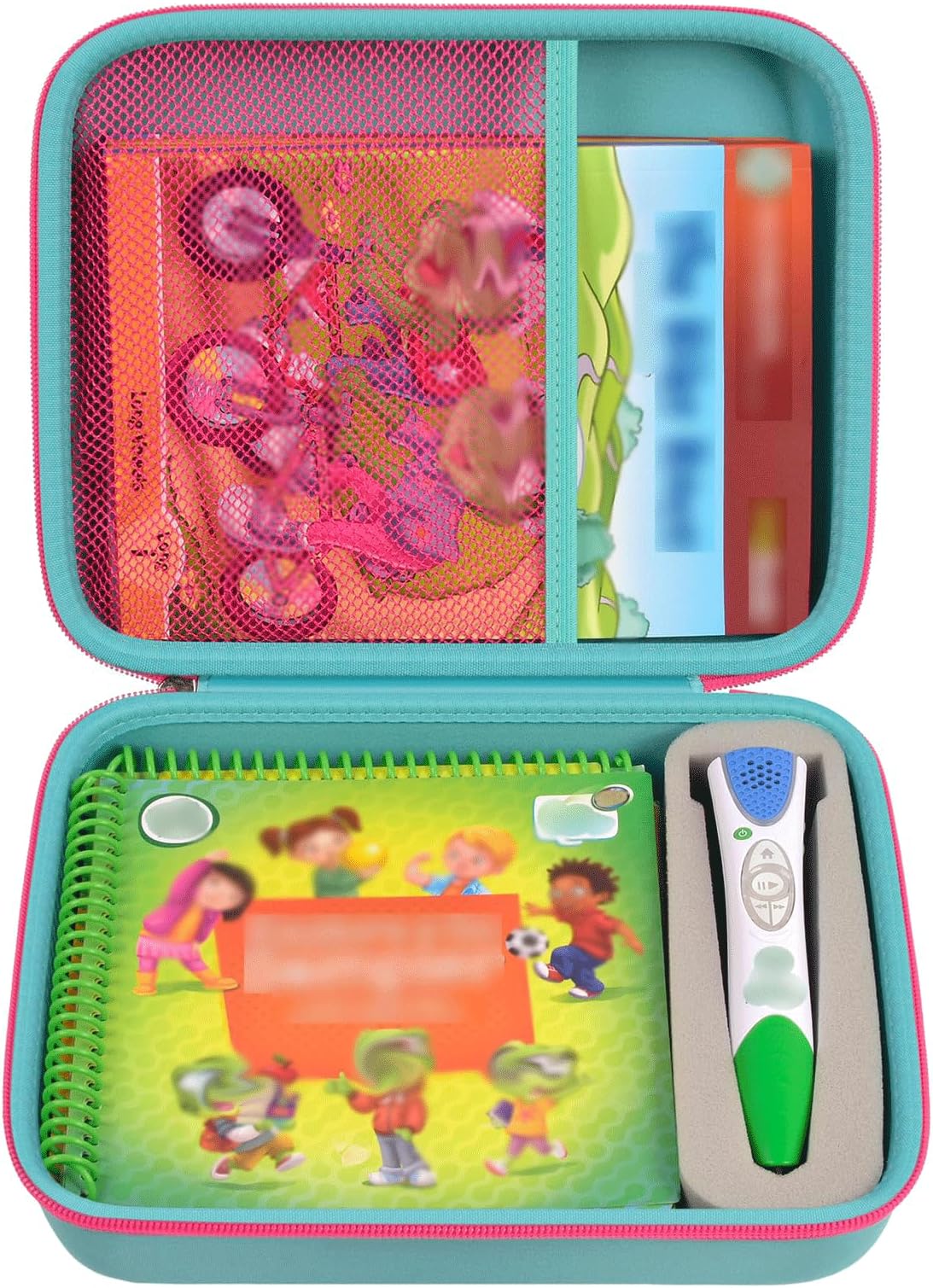 GWCASE Case Compatible with LeapFrog for LeapStart Go System and for LeapFrog for LeapStart 3D/ for Pre-Kindergarten Activity Book of Level 1 2 6. Storage Carrying Holder Fits for USB Cable-Green