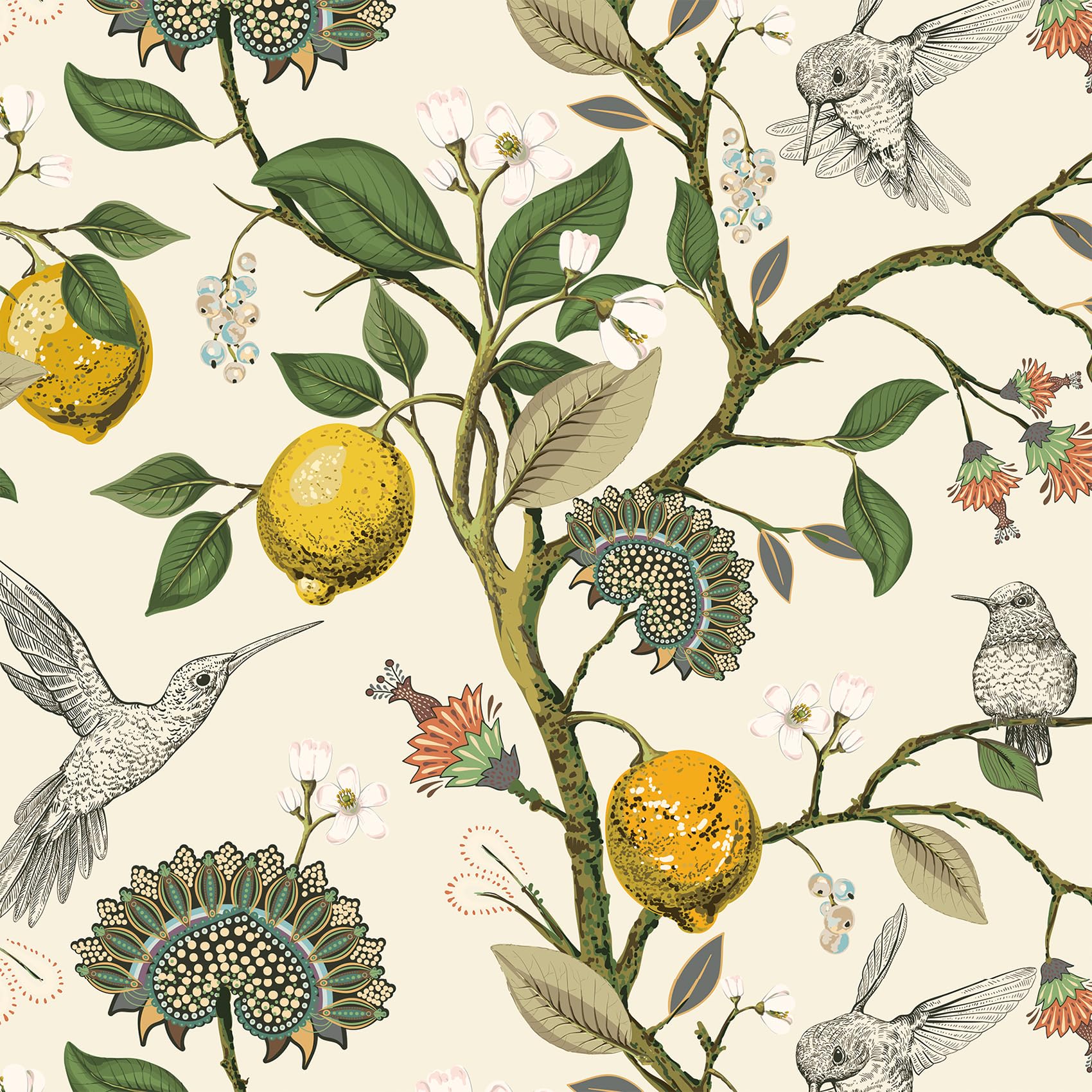 Papier peint de cuisine imperméable auto-adhésif motif oiseaux