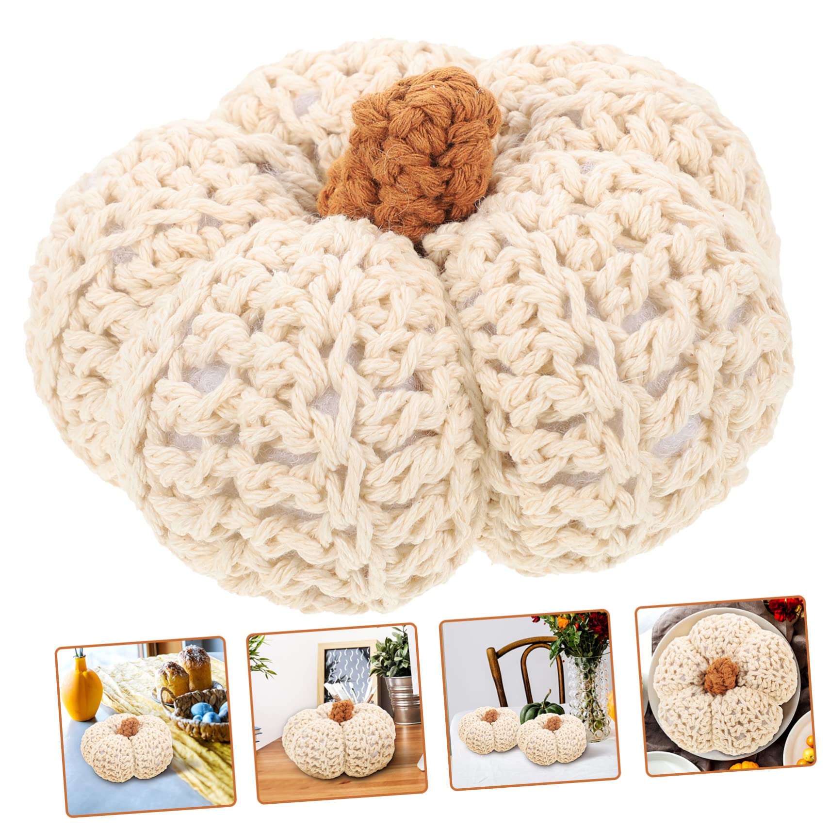 2pezzi Decorazione Cotone Intrecciato Forma di Zucca per Camera da Letto Accessorio da Tavolo per Festa del Ringraziamento e Decorazioni Autunnali Ottima Idea