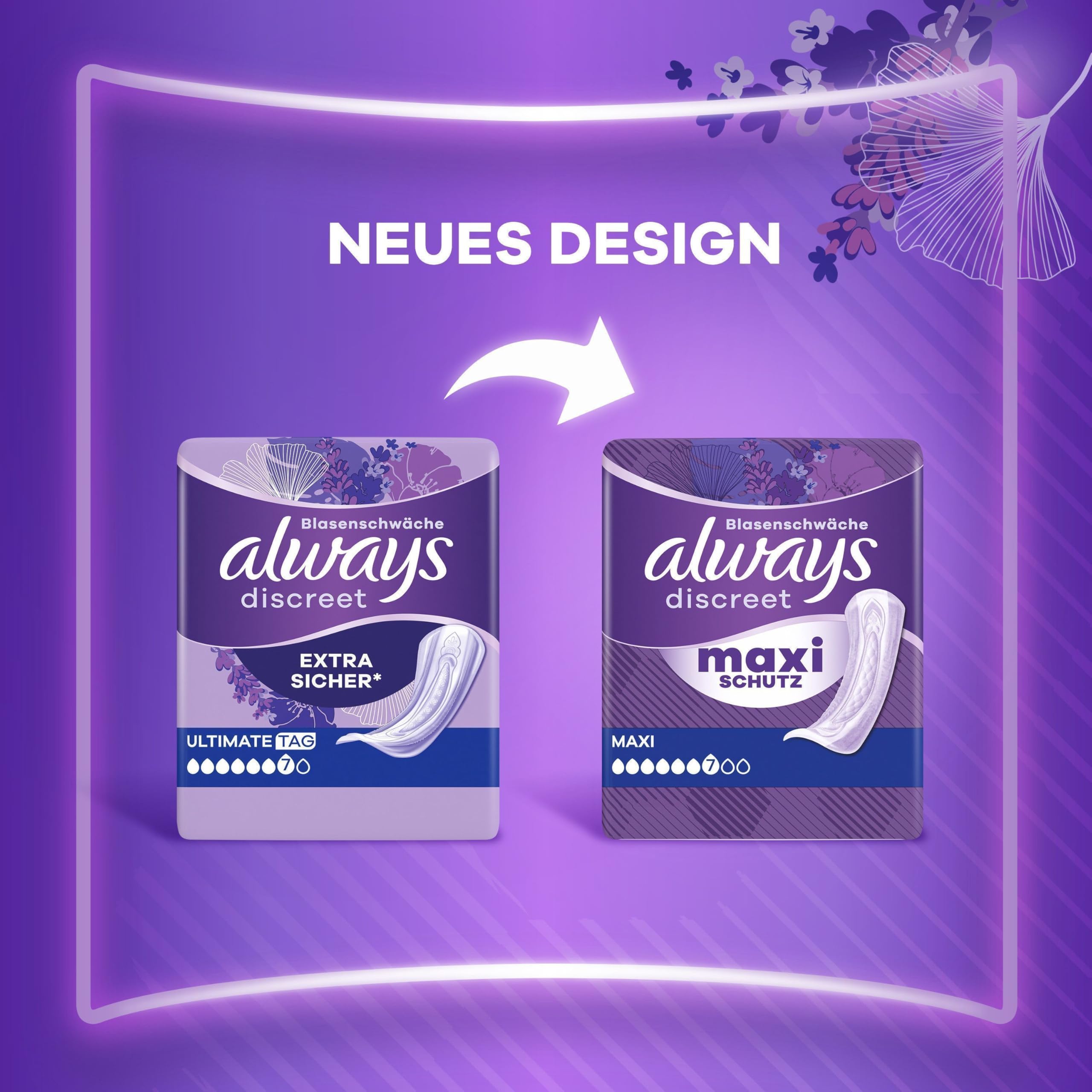 Always Discreet Inkontinenz-Einlagen Maxi Für Frauen, Saugstärke 7, 48 Stück, Extra Sicher Bei Blasenschwäche, Geruchskontrolle