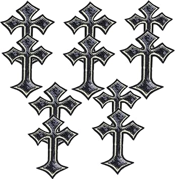 Decorative Cross Sequin Patches Applique DIY, Black