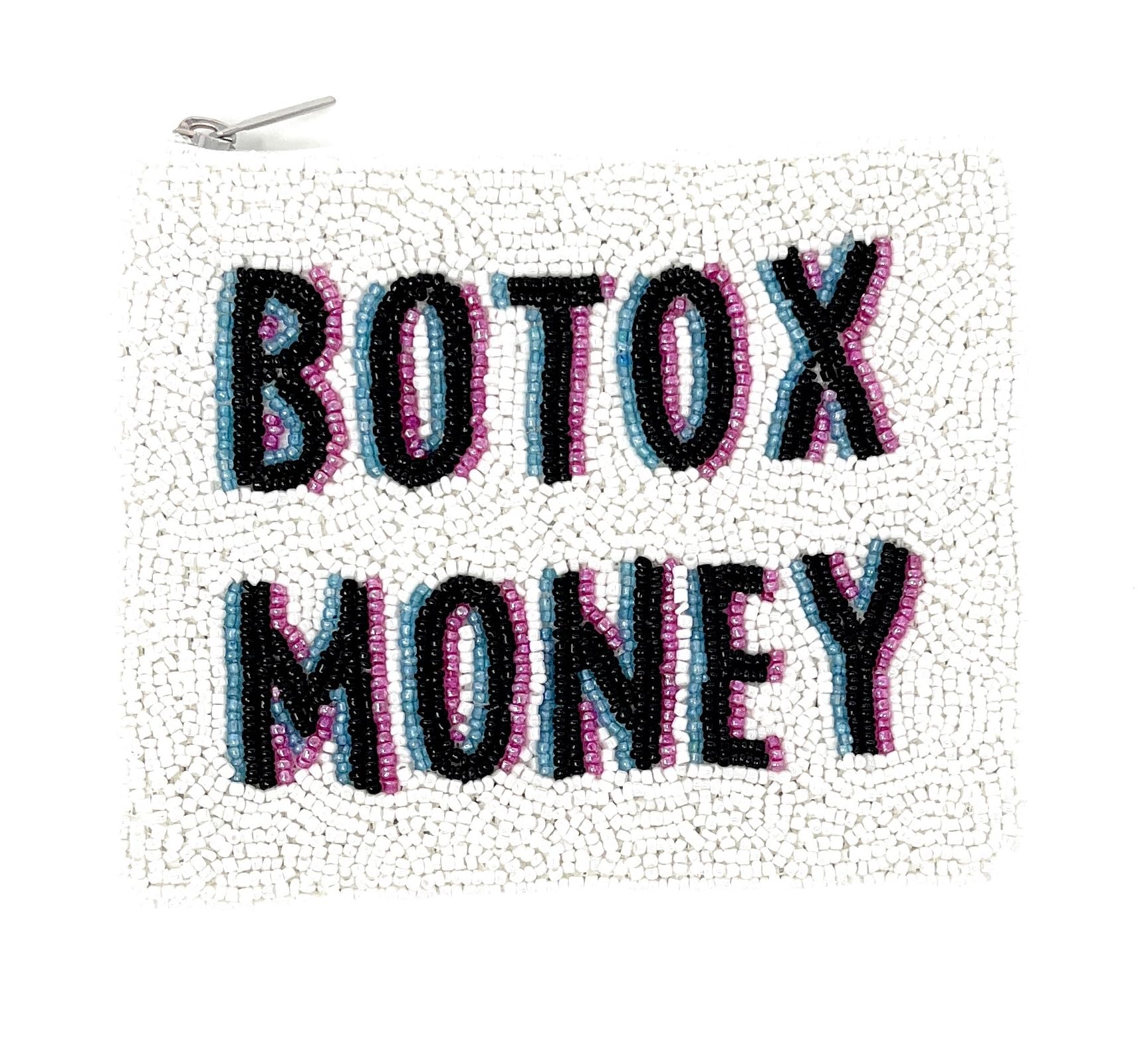 WHITE Bead Coin Purse, Beaded Coin Pouch, Small Wallets for Her, Birthday Gifts, Cute Pouch Purse, Credit Card Wallet Holder